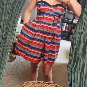 Printed mini dress with pockets